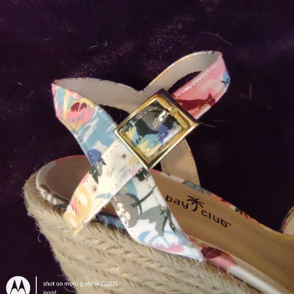 Montego Bay wedge sandals/espadrilles with floral fabric - Picture 6 of 6